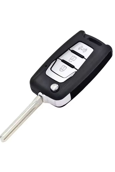 TECHSTAR Carcasă cheie auto cu clapă și 3 butoane compatibilă cu SsangYong Korando C200 – lamă TOY48