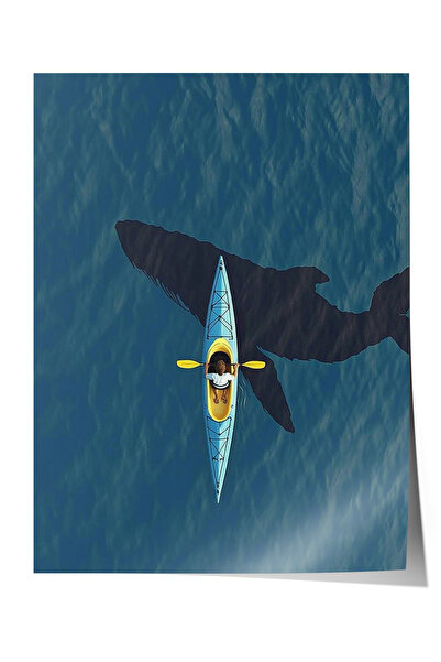 Zestia Poster fără ramă, o persoană care vâscoară cu vâscoare în canoe, poste...