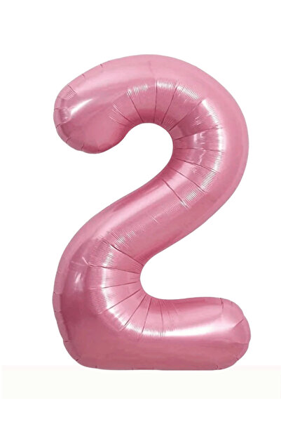Bunloon 2 Rakam Pembe Renk 34 İnç Dev Folyo Balon | 76 cm
