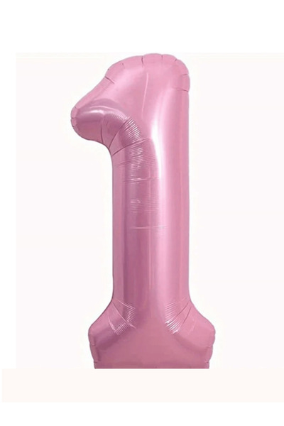 Bunloon 1 Rakam Pembe Renk 34 İnç Dev Folyo Balon | 76 cm