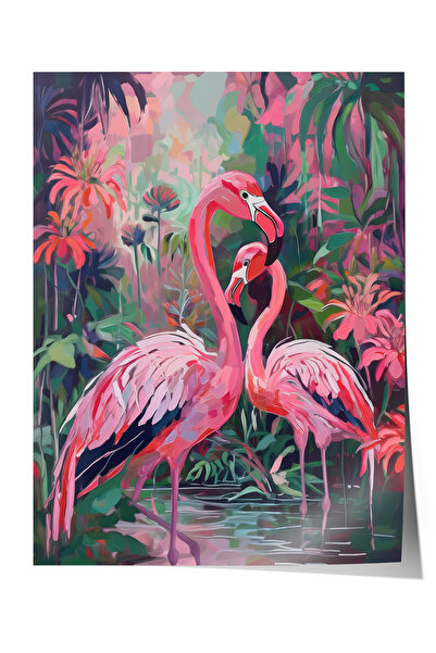 Zestia Poster fără ramă, Flamingo roz, Poster decorativ pentru dormitor Nr.: ...