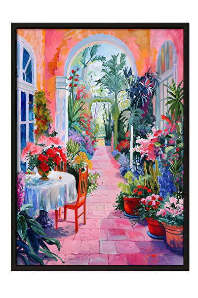 Zestia Πίνακας με μαύρο πλαίσιο, Πολύχρωμο σκηνικό δρόμου, Διακόσμηση σαλονιο...