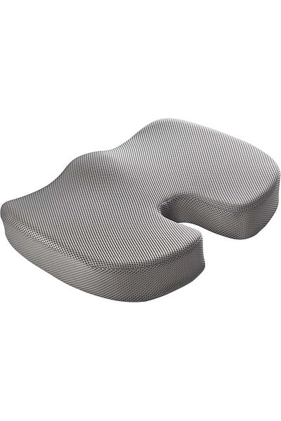 Generic U-Shaped Gel Seat Cushion by Dinex, Memory Foam with Cooling Effect, Breathable Mesh Cover, Black/Bl