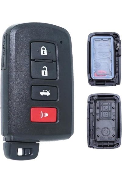 TECHSTAR Carcasă cheie auto cu 4 butoane, compatibilă cu Toyota Camry, Corolla, RAV4, Highlander, Avalon –