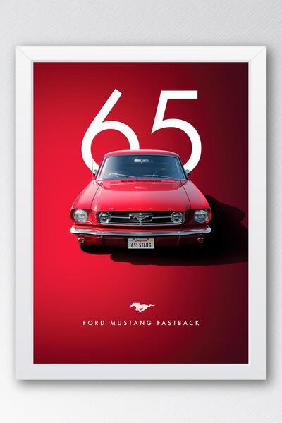 Saturn Επιτραπέζιο πλαίσιο Ford Mustang Fastback του 1965 - Αφίσα αυτοκινήτου...