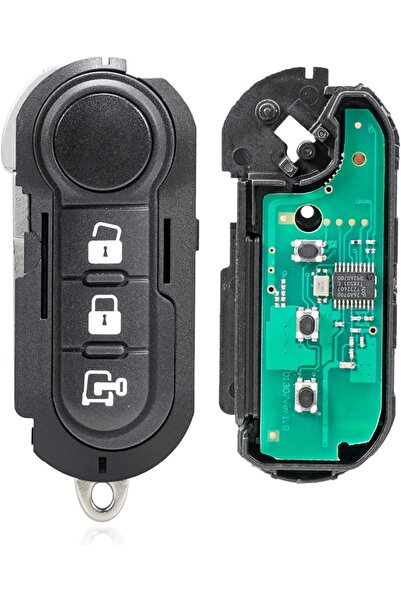 TECHSTAR Cheie auto complet programabilă, cu telecomandă de 433 MHz, 3 butoane, cip PCF7946, sistem Marelli –