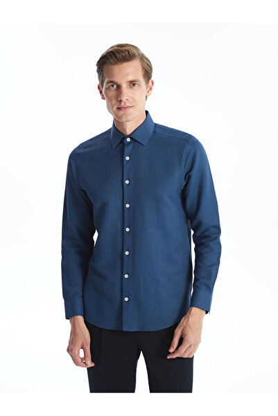 LC Waikiki Λαμπερές επιλογές από το Shining Store | Ανδρικό πουκάμισο με μακρυμάνικο στυλ Dobby Slim Fit