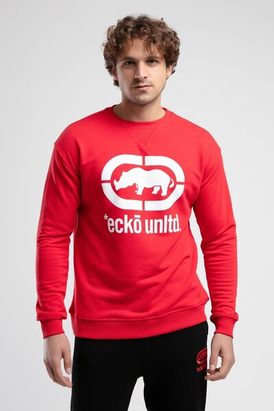 Eckō Unltd. Liberty Red Crew Neck Printed Loose Fit Men's Sweatshirt