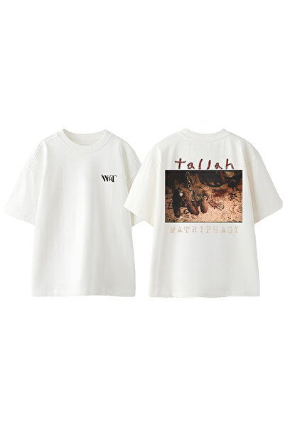 THEWERT T-shirt oversize alb din bumbac cu imprimeu pe spate Tall Matrıphagy ...