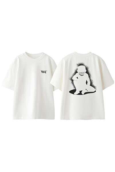 THEWERT The Truth 1 Design Tricou oversized alb din bumbac cu imprimeu pe spate