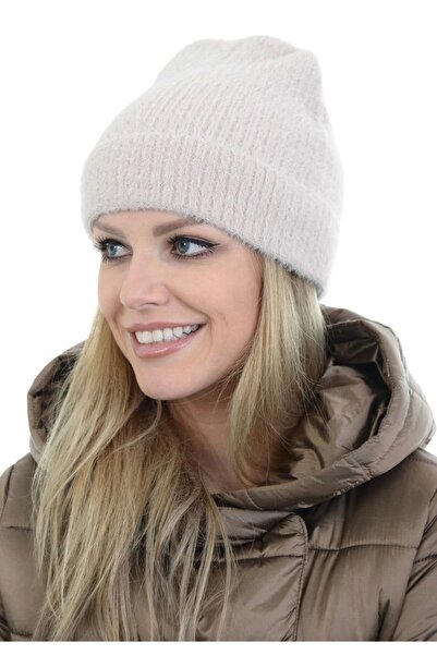 Genel Markalar Unisex Tam Kalıp İnce Sakallı Triko Bere - Kırık Beyaz