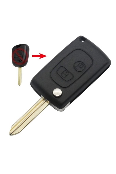 TECHSTAR Carcasă cheie auto cu rabat, 2 butoane, upgrade cu lamă SX9 pentru Citroen Saxo, Xsara, Picasso, Berlingo