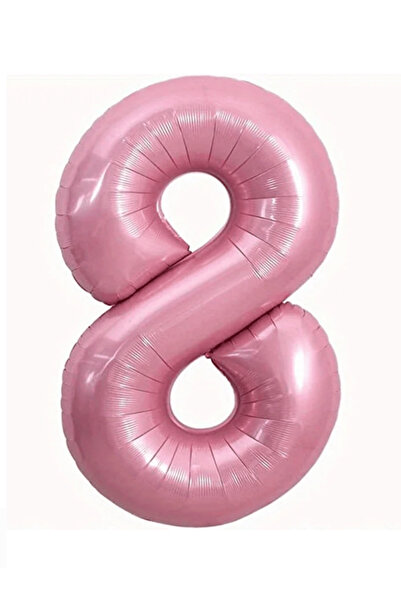 Bunloon 8 Rakam Pembe Renk 34 İnç Dev Folyo Balon | 76 cm
