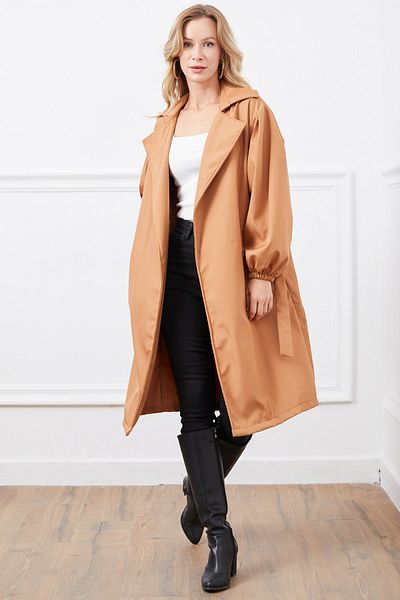 kapsulavm Women's Belted Trench Coat