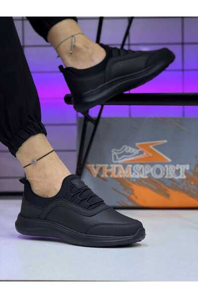 Vhm Aqua mevsimlik cilt unisex siyah spor ayakkabı