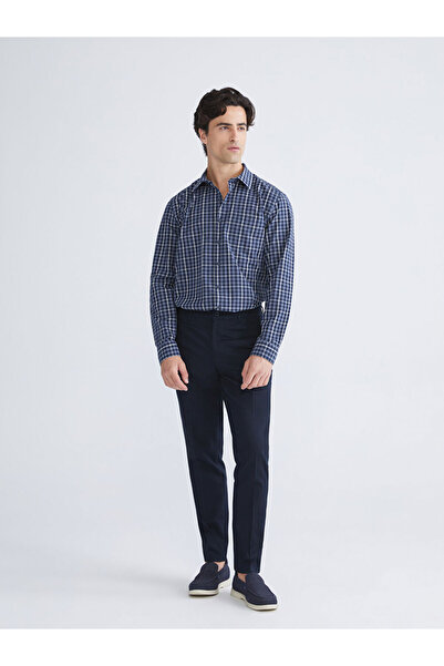 LC Waikiki Блискучі вибори від Shining Store | Чоловіча сорочка з довгими рукавами з попліну в клітинку, регулярного крою