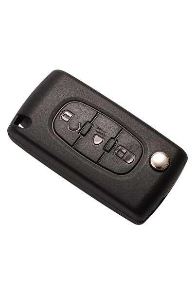 TECHSTAR Cheie auto completă tip lamă cu 3 butoane, compatibilă cu Citroen și Peugeot, include 433 MHz