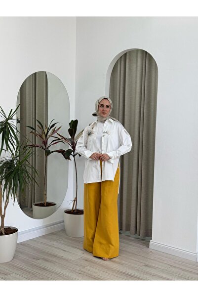 VUU Button Detailed Trousers Yellow 25Ssv2002