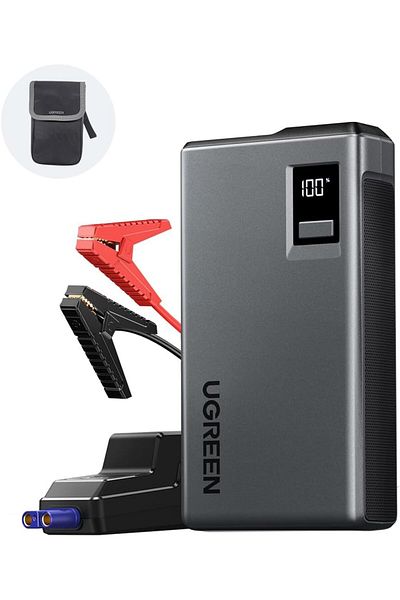 Ugreen 1000A Power Bank Jump Starter, 12000mAh Portable Battery Booster with Smart Jump Cables, LED