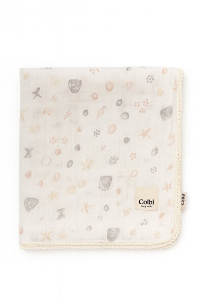 Rain Baby بطانية أطفال منقوشة من القطن الناعم مقاس 110×110 سم