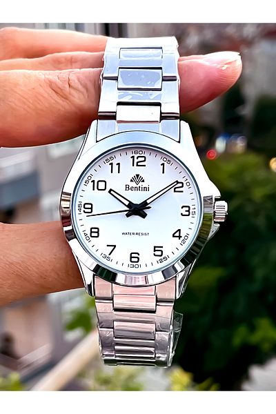 Bentini Original 2 Year Warranty Steel Men's Watch and Bracelet