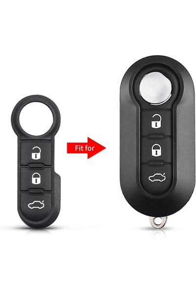 TECHSTAR Rubber Membrane Buttons for 3 Button Car Key – Compatible with Fiat 500, Punto, Ducato, Doblo,