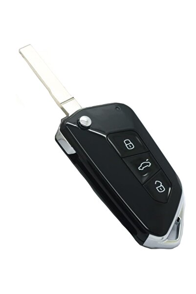 TECHSTAR Carcasă cheie auto modificată, 3 butoane, compatibilă cu Volkswagen Golf 5, Passat B6, Touran,