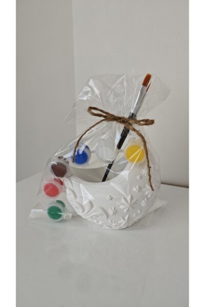 Zn Craft Ay Desenli Boyanabilir Taş Tozu Obje Seti