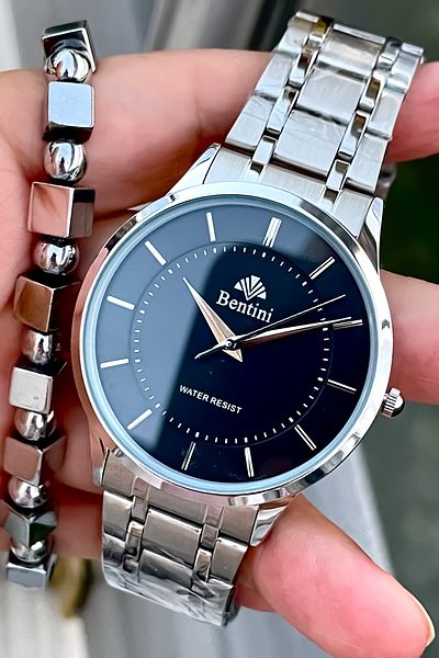 Bentini Original 2 Year Warranty Steel Men's Watch and Bracelet