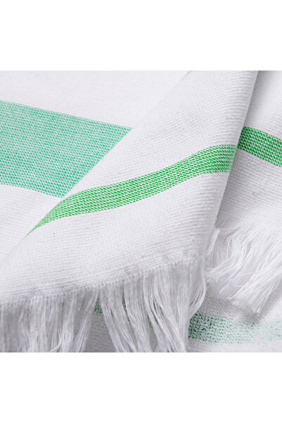 Benetton Банний рушник Пештемал, смугастий, зелений, світло-сірий, 100% бавовна, 80x165 см