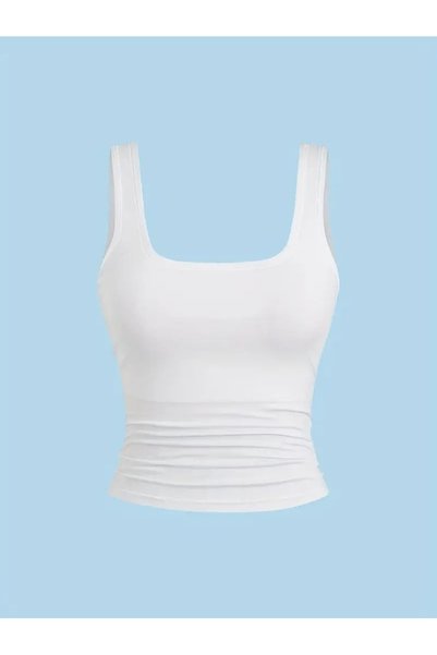 CLASİVA 3-Piece Women's Tank Top Sleeveless Lycra Buluz Mixed Colors De Comfortable Cut Modern Design Basic Buluz