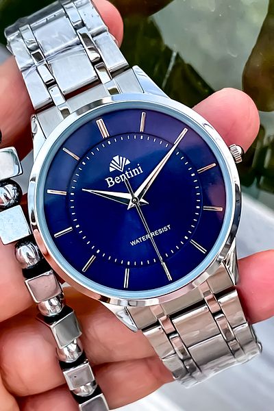 Bentini Original 2 Year Warranty Steel Men's Watch and Bracelet