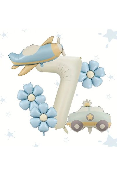 DÜVENCİ TİCARET Set de baloane cu tematică de avion, mașină de poliție, baloa...