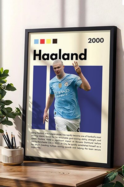 Saturn Pictură înrămată Erling Haaland - Pictură decorativă cu poster pentru ...