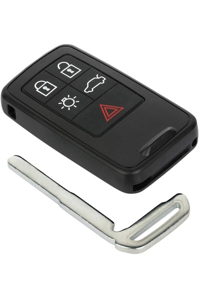 TECHSTAR 5-button car key case, compatible with Volvo XC60 XC90 S60 V60 V90