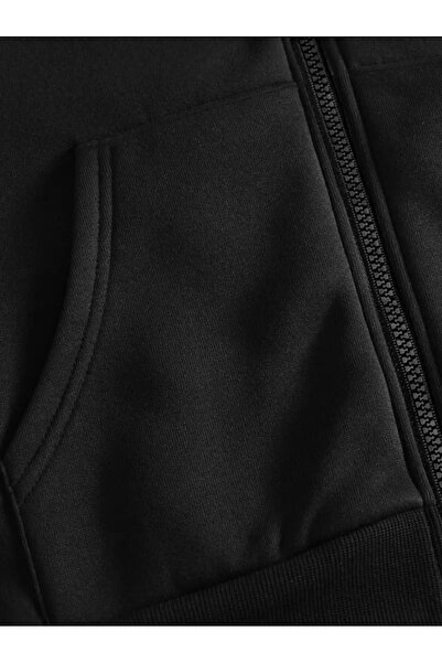Touz Moda Gothic Baskılı Oversize Fermuarlı Siyah Unisex Kapüşonlu Hırka