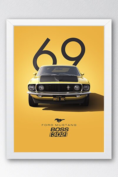 Saturn Επιτραπέζιο πλαίσιο Mustang Boss 302 του 1969 - Αφίσα αυτοκινήτου ειδι...