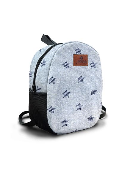 Kokopatik White Denim Pattern Medium Size Nursery Bag