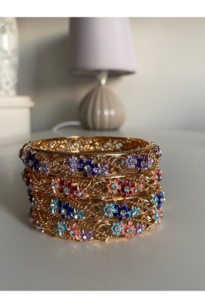 Vadısh store Flora Enamel Gold Bracelet