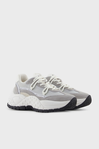 Armani Exchange Genuine Leather Mixed Suede Detailed Thick Sole Sneaker Shoes Shoes Xw001