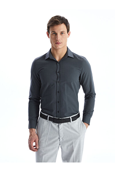 LC Waikiki Прилепнала мъжка риза от поплин с дълъг ръкав