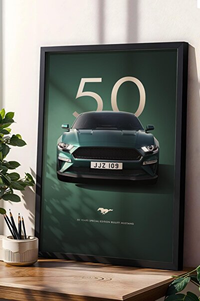 Saturn Επιτραπέζιο πλαίσιο Bullitt Mustang 50th Anniversary - Αφίσα αυτοκινήτ...
