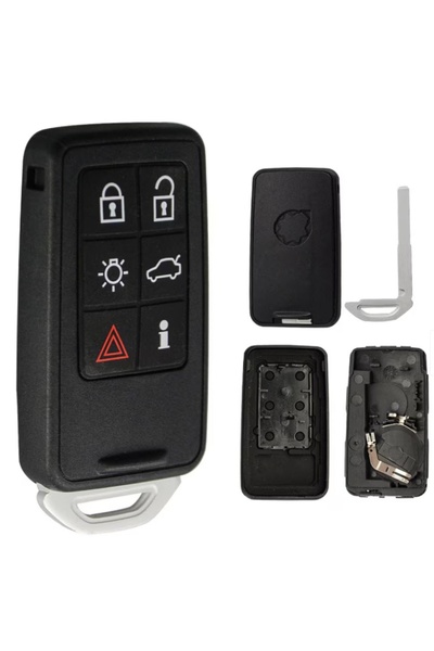 TECHSTAR car key case for Volvo with 6 buttons, compatible with S60, S80, V70, XC60, XC70