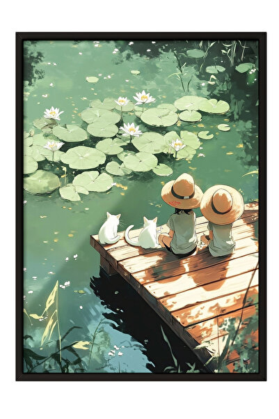 Zestia Πίνακας με μαύρο πλαίσιο, Τοπίο με λίμνη, Διακοσμητική αφίσα για το σα...