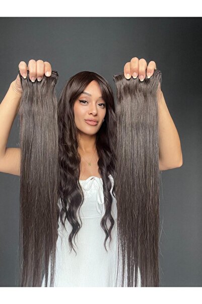 Suzan Peruk 8 Parça Çıtçıt saç %100 Gerçek Saç -Fönlenebilir- Boyanabilir -Ma...