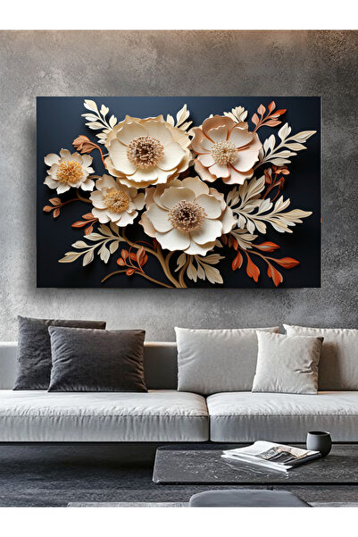 ESLEM ÇİÇEK BASKILI KANVAS TABLO