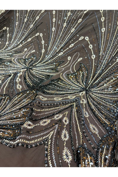 OsmanKumaşDantel Pulley Machine Work Bead Sequin Embroidered Lace