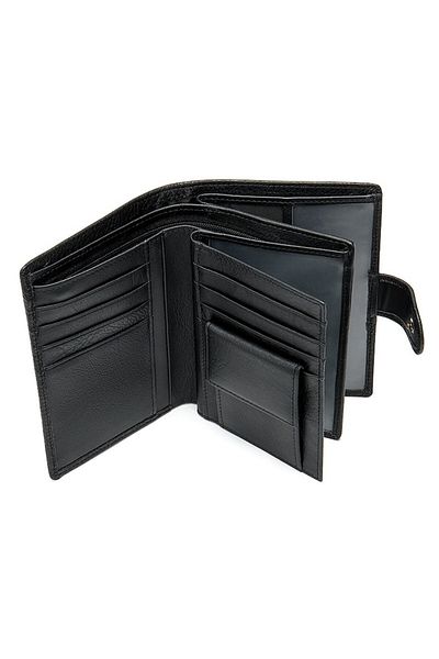 Lucmark Portofel barbati, Lucmark, piele naturala, 14x10x1.5 cm, Negru