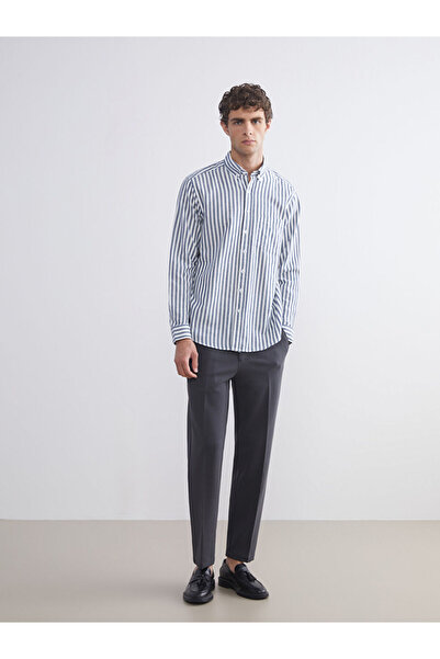 LC Waikiki Λαμπερές επιλογές από το Shining Store |   Ανδρικό μακρυμάνικο ριγέ πουκάμισο με κανονική εφαρμογή