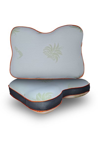 moda home bedding 2 Pieces of Aloe Vera Fabric Snoring-Reducing-Preventive Pillow, Orthopedic Skin-Friendly Visco Particle Pillow